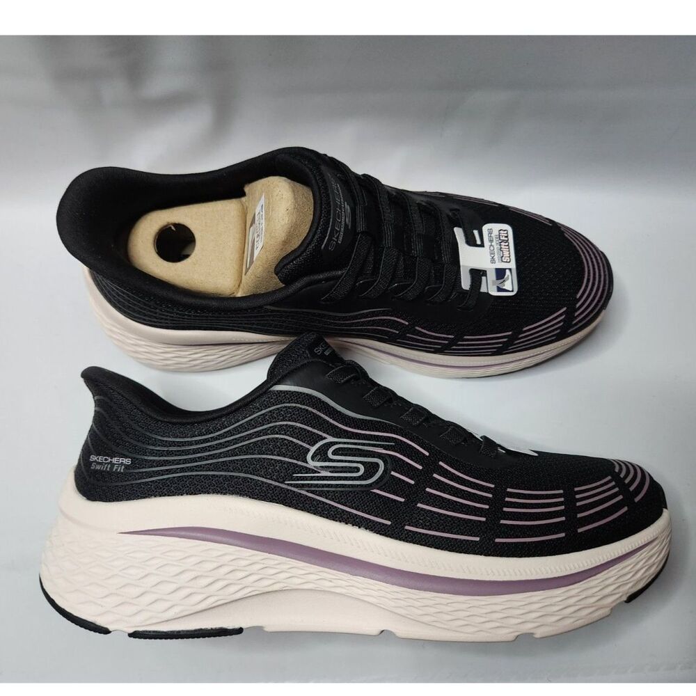 Skechers Swift Fit Hands‑Free Sneakers Women’s 8.5 Black/Purple